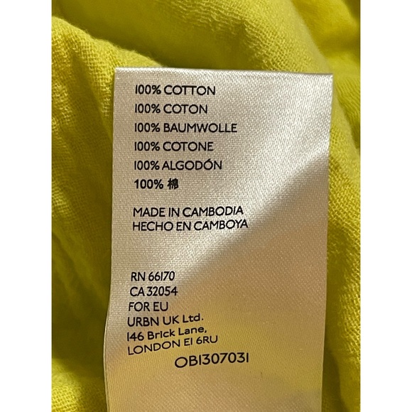 Anthropologie Celia Gauzy Romper Bright Yellow NWT SZ XL - Picture 11 of 16